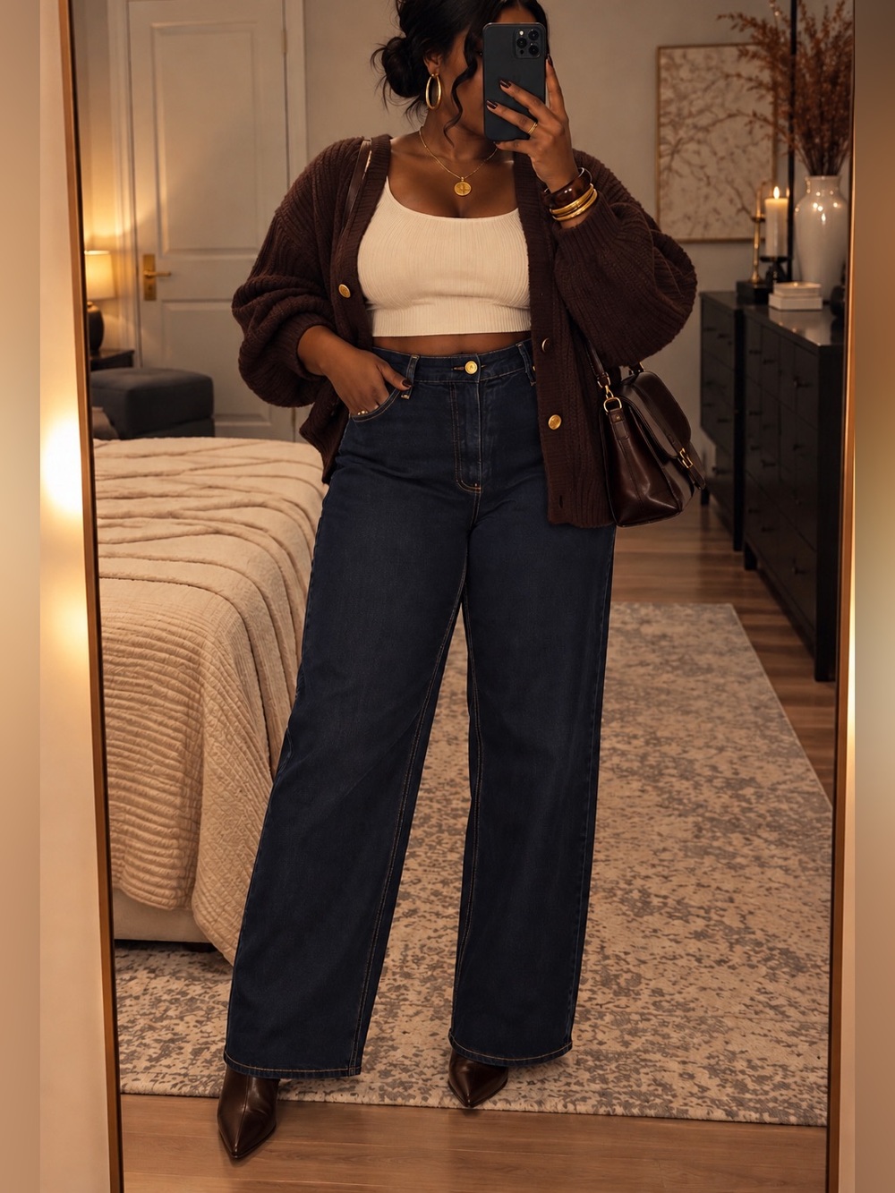 BCBG Navy Straight-Leg Jeans